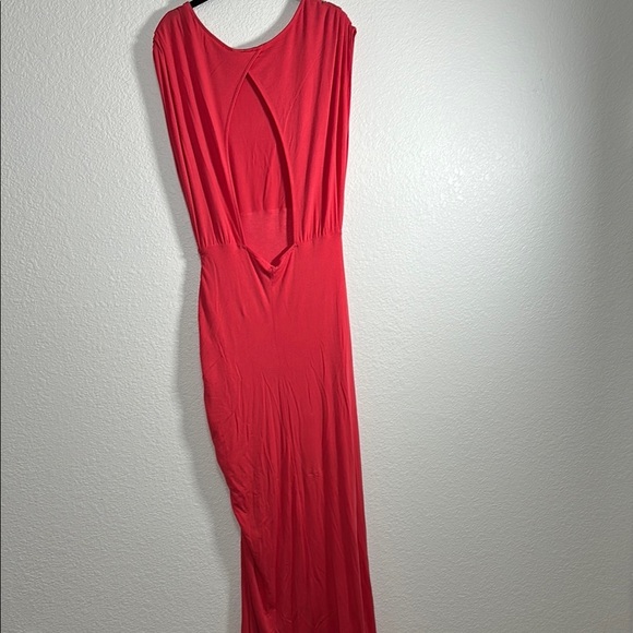 Free People NWT Lakeside Midi Dress Bella Rose Pink  Side Slit Open Back Large - Picture 8 of 10